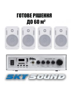 Трансляционный комплект SKY SOUND WSE-1404 WHITE (до 60 кв.м)