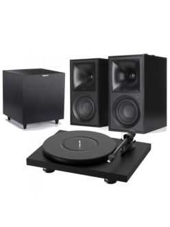 Стерео комплект Pro-Ject Debut Carbon EVO Вініловий програвач + Klipsch The Fives Активна бездротова акустика + Klipsch R-8SW Сабвуфер
