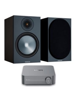 Стерео комплект WiiM Amp + Monitor Audio Bronze 100