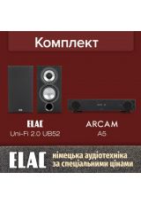 ELAC Uni-Fi 2.0 UB52 Black Ash Vinyl + Arcam A5