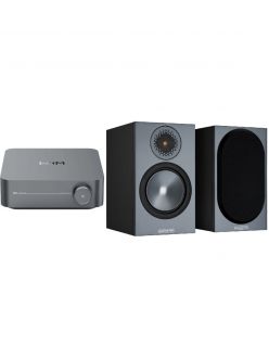 Стерео комплект - Мережевий підсилювач WiiM Amp + Полична акустика Monitor Audio Bronze 50